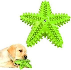 Dog Chew Toys, Natural Rubber Starfish-Shaped (Color: Green)