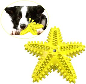 Dog Chew Toys, Natural Rubber Starfish-Shaped (Color: Yellow)