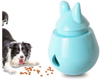 Food Leaking Toy Dog Interactive Puzzle Toy Bite Resistant Training Toy (Color: Blue)