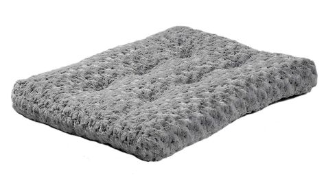 Dog Plush Bed Washable Kennel Pad Fit for Pet Cage (Color: Gray, size: M)