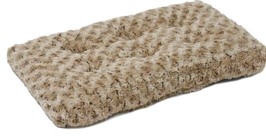 Dog Plush Bed Washable Kennel Pad Fit for Pet Cage (Color: Brown, size: M)