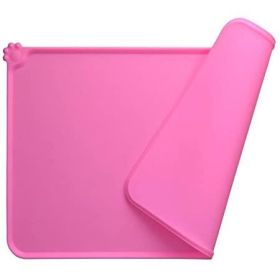 Non-Slip Placemat Silicone Mat Waterproof Placemat Feeding Mat Tray (Color: Pink)