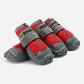 Waterproof Socks Breathable Non-Slip with 3m Reflective Adjustable Strap (Color: Red, size: S)