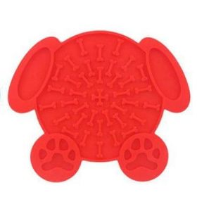 Anxiety Dog Lick Pad Feeder (Color: Red)