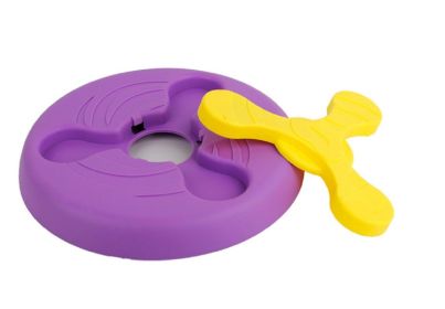 Flying Disc Dog Toy Frisbee Indestructible Training Outdoor Activity (Color: Purple)