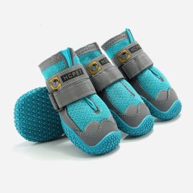 Waterproof Socks Breathable Non-Slip with 3m Reflective Adjustable Strap (Color: Blue, size: L)