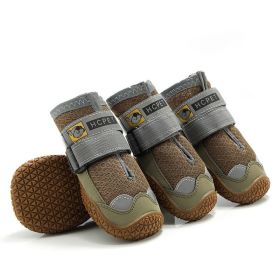 Waterproof Socks Breathable Non-Slip with 3m Reflective Adjustable Strap (Color: Brown, size: M)