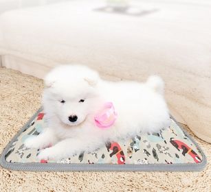 Heating Pad Dog Electric Waterproof Mat Warming Bed Indoor Heated Bed (Color: Gray, size: small)