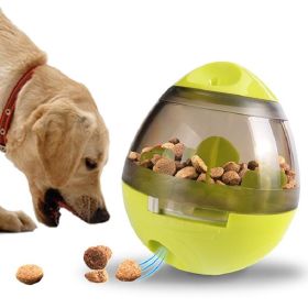 Dog Treat Toy Tumble Leaky Ball Food Dispenser Training Toy (Color: Yellow Green)