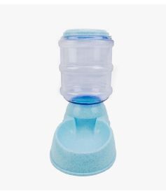 Pet Feeder, Self-Dispensing Feeding Bowl Dog Water/ Dry Food Container (Color: Blue)