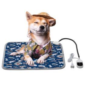 Heating Pad Dog Electric Waterproof Mat Warming Bed Indoor Heated Bed (Color: Blue, size: small)