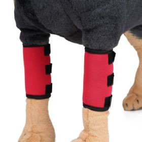 Front Leg Brace Compression Wrap Canine Joint Pain Protection Sleeve (Color: Red)