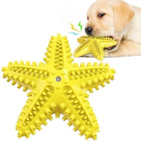 Sea Star Shaped Dog Toothbrush with Sound, Pet Teeth Grinding Toy Dog (Color: B, Ships From: CN)