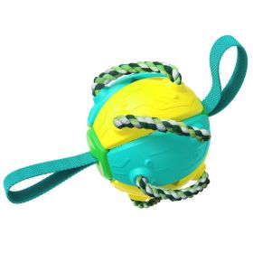 Dog Soccer Ball, Foldable Ball Molar Toy Outdoor Training (Color: Yellow)