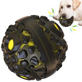Dog Ball, Toy Squeaky for Aggressive Chewers Toys for Small/Medium (Color: Black Yellow, Ships From: China)