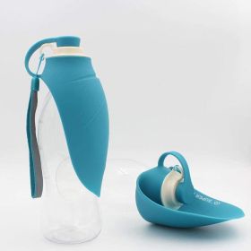 Pet Drinking Cup Fountain Portable Storage Outdoor Drinking Water Tool (Color: Blue)