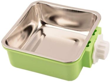 Stainless Steel Pet Crate Bowl (Color: Green)
