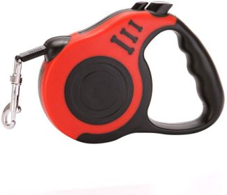 Dog Leash Retractable Nylon Tape/Ribbon Anti-Slip Handle (Color: Red)