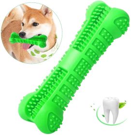 Chew Toy Stick Dog Toothbrush with Toothpaste Dental Chews Care (Color: Green)