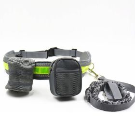Strong Dog Leash Set Highly Reflective Threads for Medium and Large Dogs (Color: Gray)