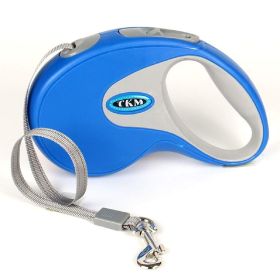 Retractable Pet Leash Automatic with Nylon Ribbon Cord Soft Hand Grip Extendable (color/length: blue 5M)