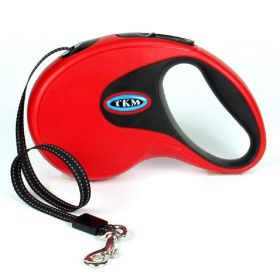 Retractable Pet Leash Automatic with Nylon Ribbon Cord Soft Hand Grip Extendable (color/length: red 3M)
