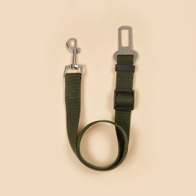 Adjustable Pet Safety Belt Leash; Dog Car Seat Belt for Traveling (Color: Army Green, size: 72)