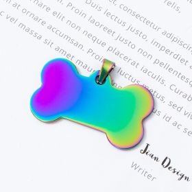 Stainless Steel Bone Shaped Pendant Collars, Metal Pendant for Pet Necklace (Color: Mixed Color, size: L)