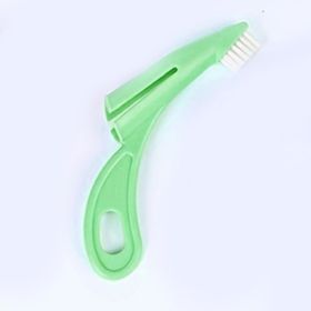 Pet Toothbrush for Dog & Cat; Grooming Cleaning Brush (Color: Cyan (14cm/5.51in))