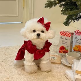 Christmas Pet Dress for Small Medium Dog; New Year Non-Elastic (Color: Red, size: XL)