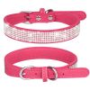 Pet Collar Shiny Artificial Rhinestone Dog Collar Microfiber Collar
