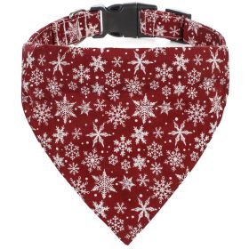 Sunflower Christmas Pet Collar, Bow Tie Collar with Adjustable Buckle (Color: Brick Red, size: S)