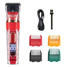 Dog Hair Clippers Set Low Noise Rechargeable Cordless Dog Grooming Clippers (Items: Standard Version, Color: Red)