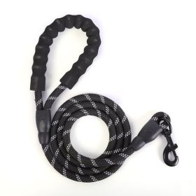 Strong Nylon Braided Dog Leash; Pet Training Running Rope; Pet (Color: Black, size: L)