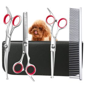 Pet Hair Clipper; Stainless Steel Professional Grooming Tools; Pet Hair Shaver (Color: Complete Set Of Pet Scissors)