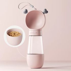 Dog Water Bottle; Portable Outdoor Pet Drink Water Bottle (Capacity: Water Bottle & Food Container 350ml+200ml, Color: Cute Ears / Green)