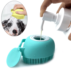 Hair Comb Bath Brush Shampoo Soft Silicone Scalp Massager (Color: Square Pink, size: As The Pictures)