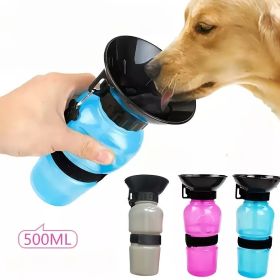 1pc Dog Water Bottle; Plastic for Outdoor Travel (Color: Grey)