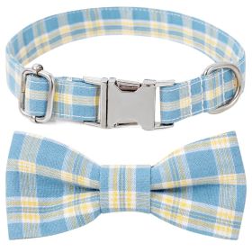 Plaid Dog Collar with Bow Adjustable Soft and Comfy (colour: Style 1, size: M 2.5x50cm)