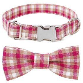 Plaid Dog Collar with Bow Adjustable Soft and Comfy (colour: Style 3, size: S 2.0x40cm)