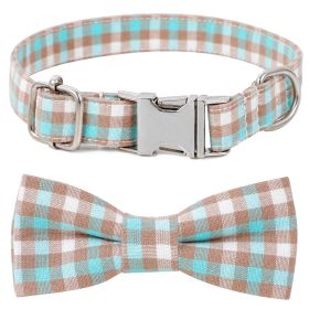Plaid Dog Collar with Bow Adjustable Soft and Comfy (colour: Style 5, size: S 2.0x40cm)