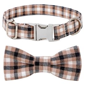 Plaid Dog Collar with Bow Adjustable Soft and Comfy (colour: Style 4, size: L 3.0x60cm)