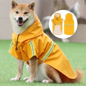 Dog raincoat cloak type reflective strip, windproof dog hooded raincoat (colour: Blue, size: 3XL (14-24kg))