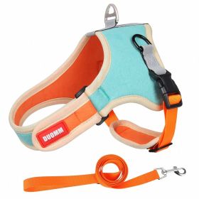 Dog Harnesses and dog leash set; Suede Chest Strap Saddle (Specification (L * W): S, colour: green)