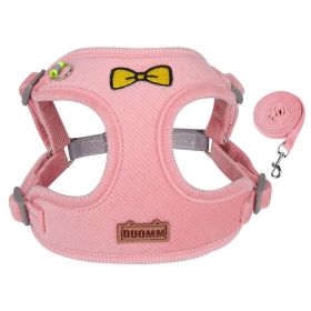 Dog Harnesses and leash set; Traction Rope Vest Chest Strap (Specification (L * W): M, colour: powder)
