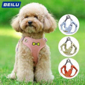 Dog Harnesses and leash set; Traction Rope Vest Chest Strap (Specification (L * W): S, colour: Blue)