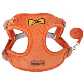 Dog Harnesses and leash set; Traction Rope Vest Chest Strap (Specification (L * W): M, colour: Orange)
