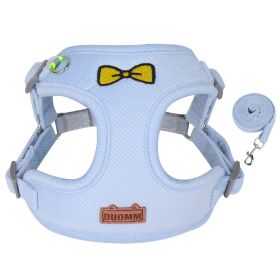 Dog Harnesses and leash set; Traction Rope Vest Chest Strap (Specification (L * W): M, colour: Blue)