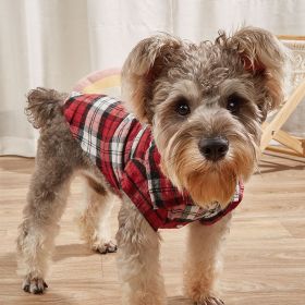 Pet Plaid Shirt for Small & Medium Dogs; Classic Polo T-Shirt (Color: Red, size: S)