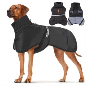 Large Dog Winter Coat Wind-proof Reflective Anxiety Relief Soft Wrap (Color: Black, size: 5XL)
